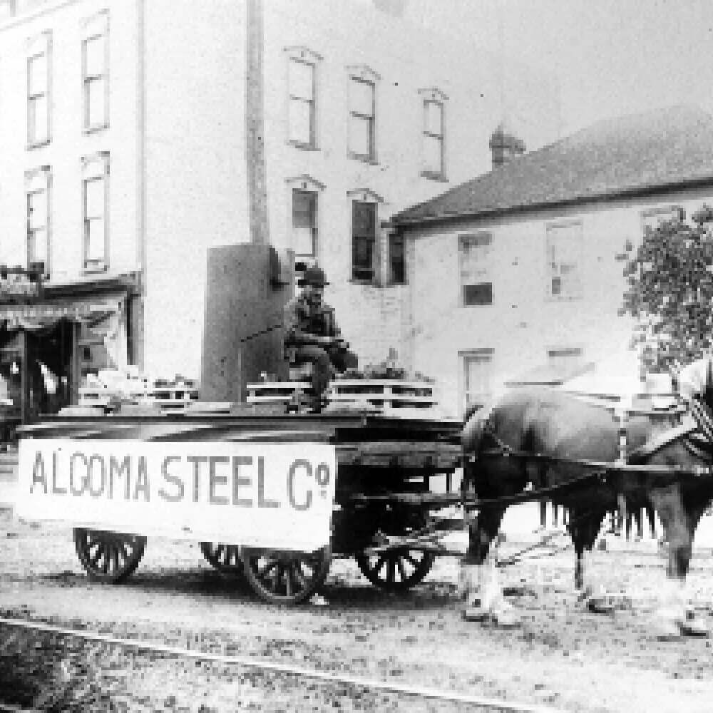 Algoma Steel Co horse drawn wagon