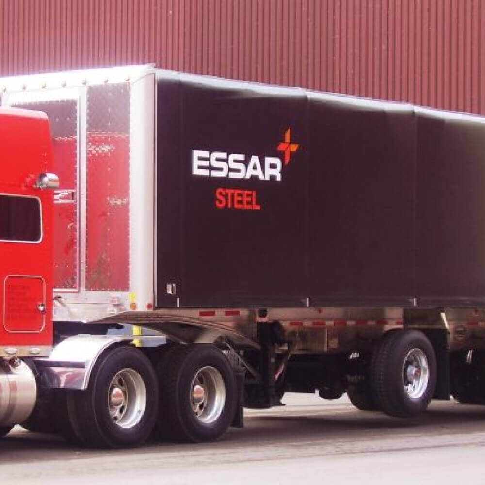Essar Steel trailer truck