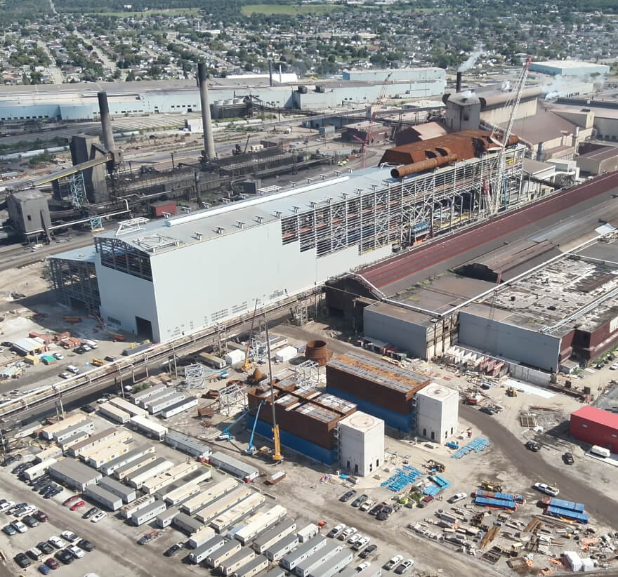 Construction of the Electric Arc Furnace from above.