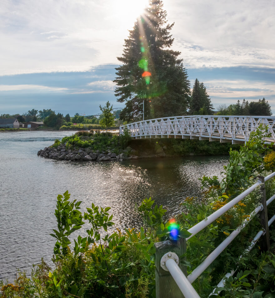 Sault Ste. Marie bridge and nature