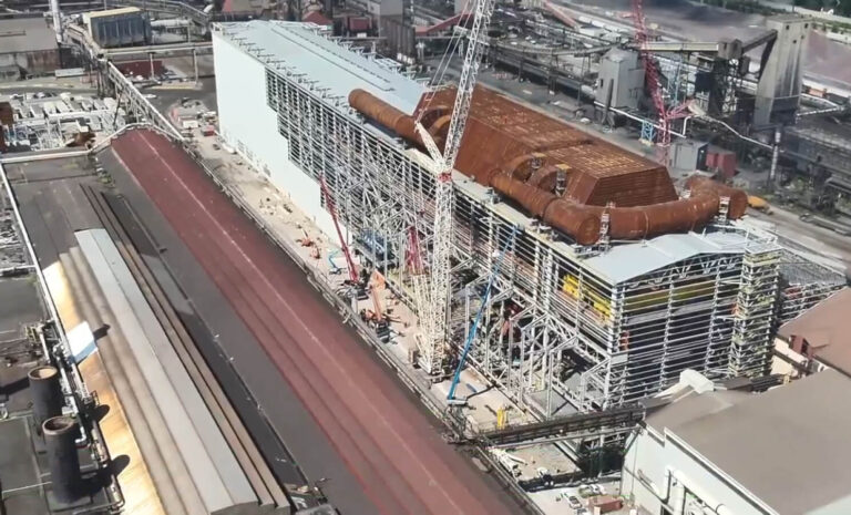 EAF duct construction is progressing with the commencement of EAF #2’s emission control system!