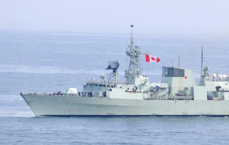 A Canadian Navy frigate