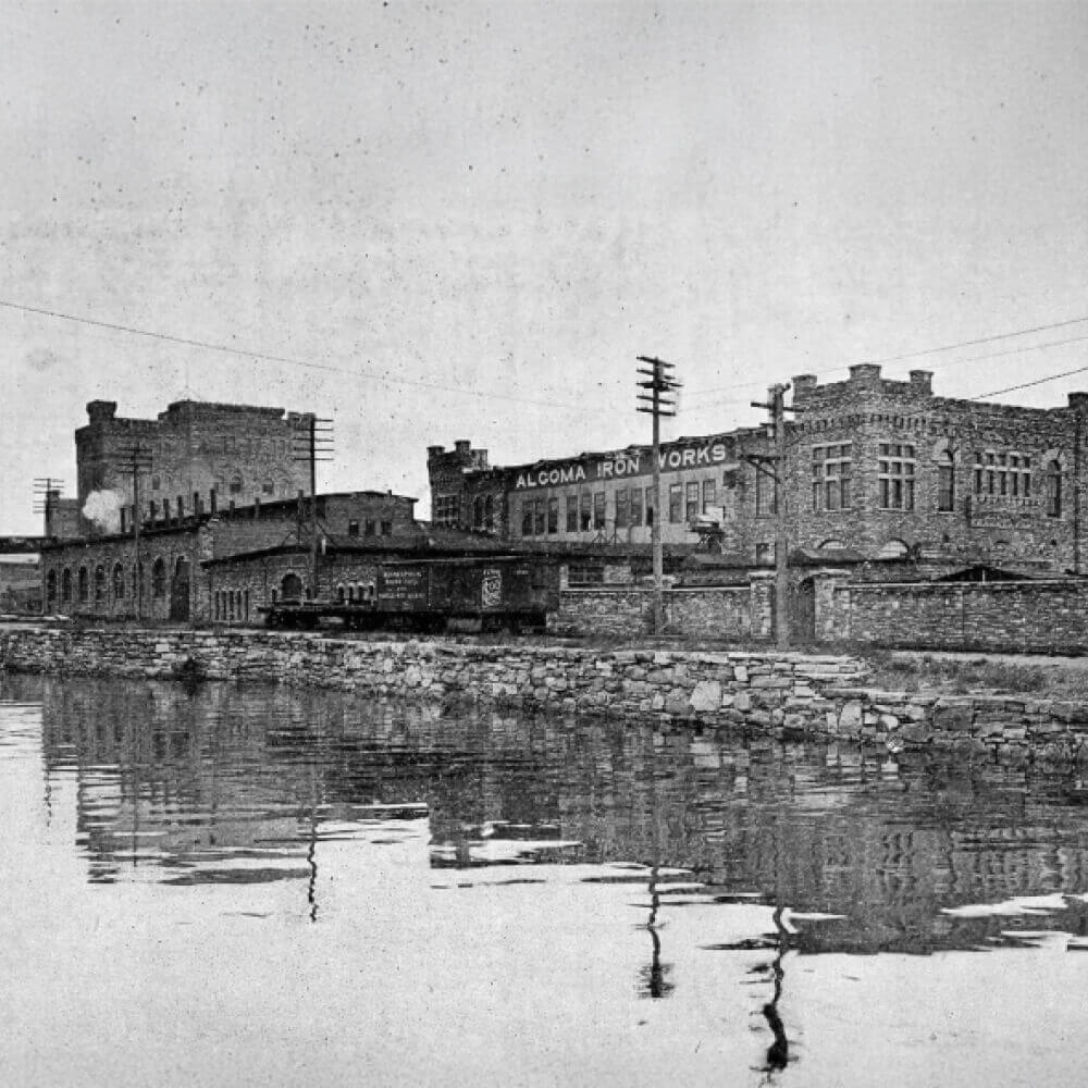 Algoma's No. 1 blast furnace, the largest charcoal blast furnace built in 1905