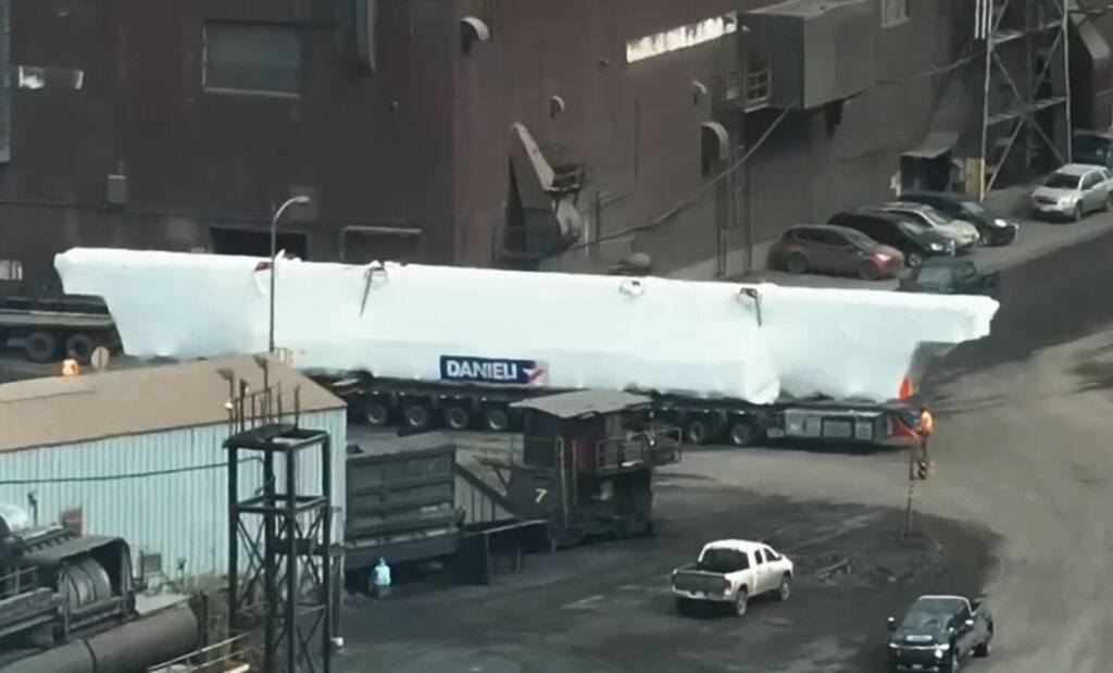 Our two 570 ton Danieli Group cranes were transported onto our Electric Arc Furnace (EAF) Steelmaking construction site to be prepared for installation